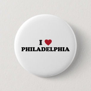 Badge Rond 5 Cm J'aime Philadelphie Pennsylvanie