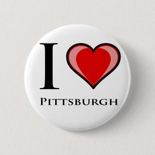 Badge Rond 5 Cm J'aime Pittsburgh