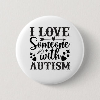 BADGE ROND 5 CM J'AIME QUELQU'UN AVEC AUTISME