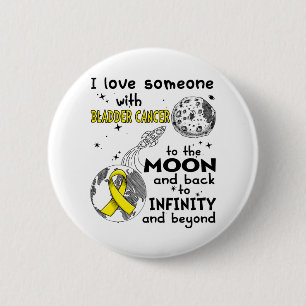 Badge Rond 5 Cm J'aime quelqu'un avec la conscience du cancer de l