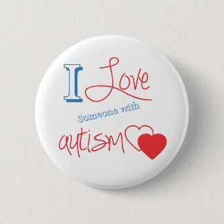 Badge Rond 5 Cm J'aime quelqu'un avec l'autisme !