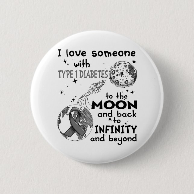 Badge Rond 5 Cm J'aime quelqu'un qui est sensibilisé au diabète de (Devant)