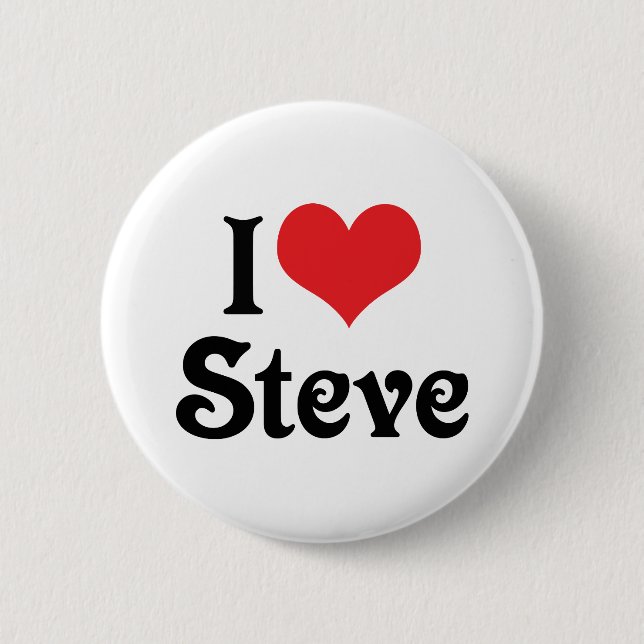 Badge Rond 5 Cm J'aime Steve (Devant)