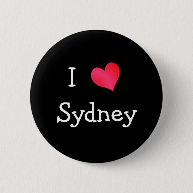 Badge Rond 5 Cm J'aime Sydney (Devant)