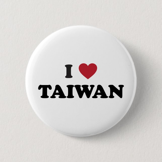 Badge Rond 5 Cm J'aime Taïwan (Devant)