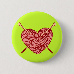 Badge Rond 5 Cm J'aime tricoter