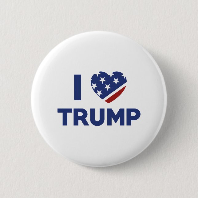 Badge Rond 5 Cm J'aime Trump (Devant)