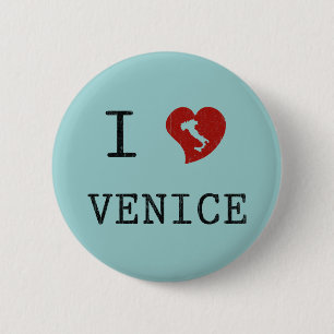 Badge Rond 5 Cm J'aime Venise