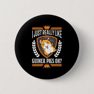 Badge Rond 5 Cm J'Aime Vraiment Le Cochon De Guinée