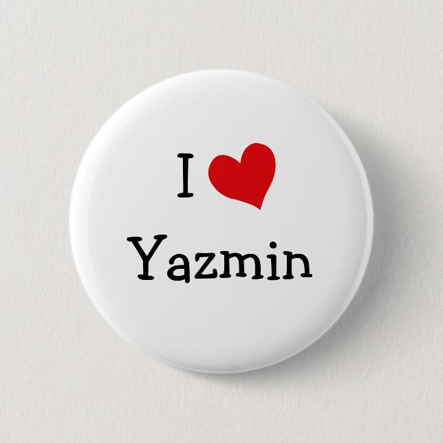 Badge Rond 5 Cm J'aime Yazmin (Devant)