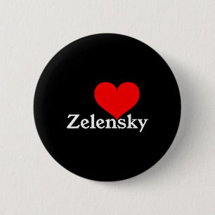 Badge Rond 5 Cm J'aime Zelensky Ukraine Président Volodymyr Amour