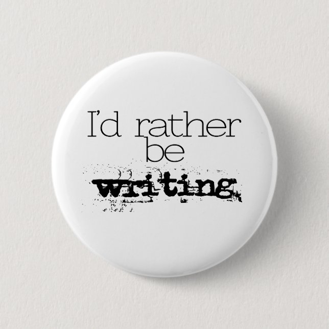 Badge Rond 5 Cm J'aimerais mieux écrire un bouton (Devant)