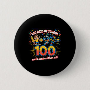 Badge Rond 5 Cm Jalon scolaire Conception pédagogique 100 jours En