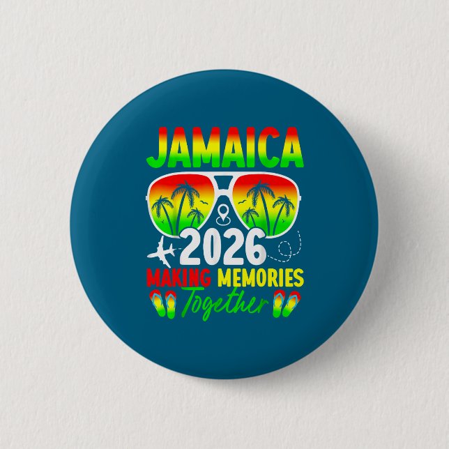 Badge Rond 5 Cm Jamaica Family Reunion 2026 Making Memories Vacati (Devant)