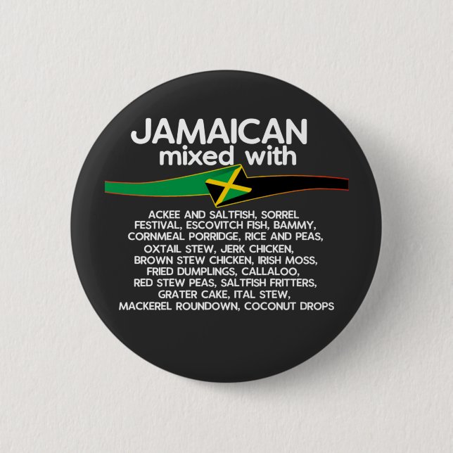 Badge Rond 5 Cm Jamaïcain Mélangé Avec La Jamaïque Fière  (Devant)