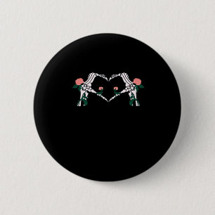 Badge Rond 5 Cm Jamais Wilts - Squelette Mains Roses