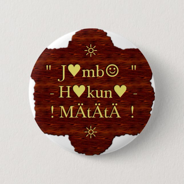 Badge Rond 5 Cm Jambo Hakuna Matata : Art africain Imprimer/Graphi (Devant)