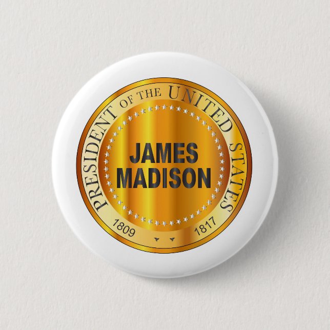 Badge Rond 5 Cm James Madison Gold Metal Timbre (Devant)
