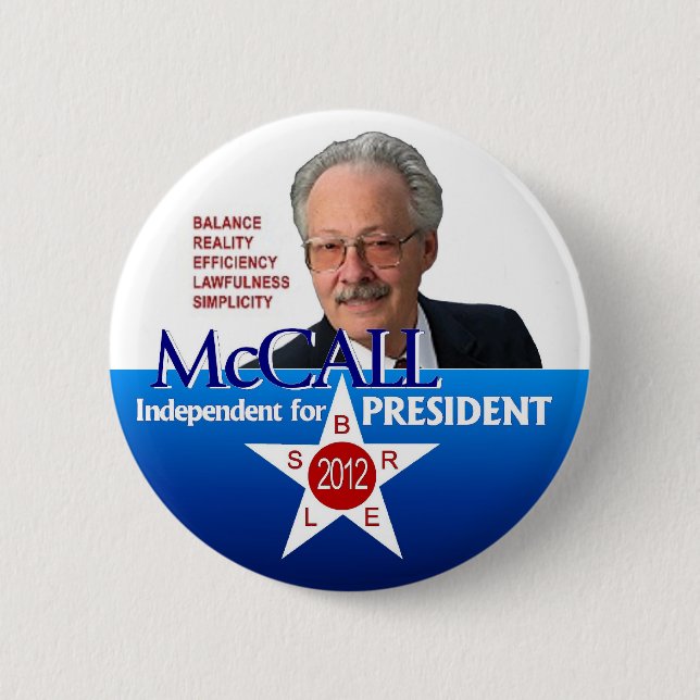 Badge Rond 5 Cm James McCall pour le président 2012 (Devant)