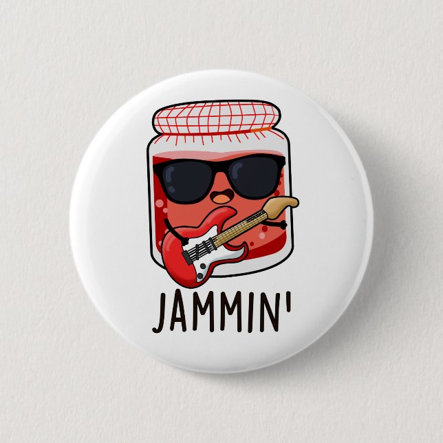 Badge Rond 5 Cm Jammin Funny Rocker Jam Pun (Devant)