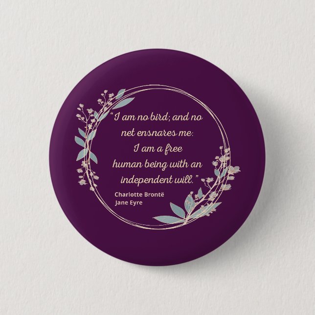 Badge Rond 5 Cm Jane Eyre Citation II - Style mignon (Devant)
