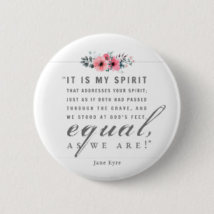Badge Rond 5 Cm Jane Eyre - Comme Nous Sommes - Blanc