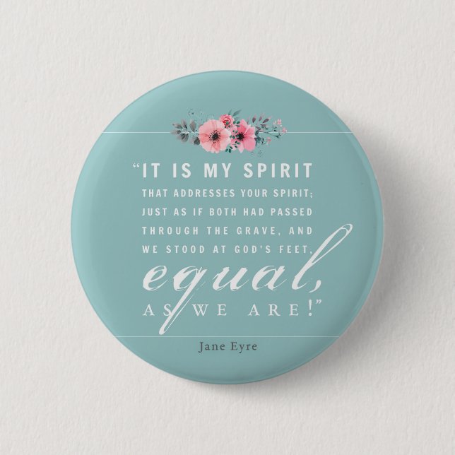 Badge Rond 5 Cm Jane Eyre - Comme Nous Sommes - Turquoise (Devant)
