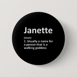 Badge Rond 5 Cm Janette Définition Nom personnalisé Drôle Birthda