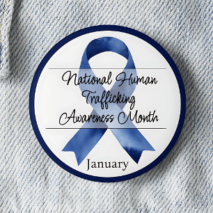 Badge Rond 5 Cm Janvier Mois national de sensibilisation à la trai
