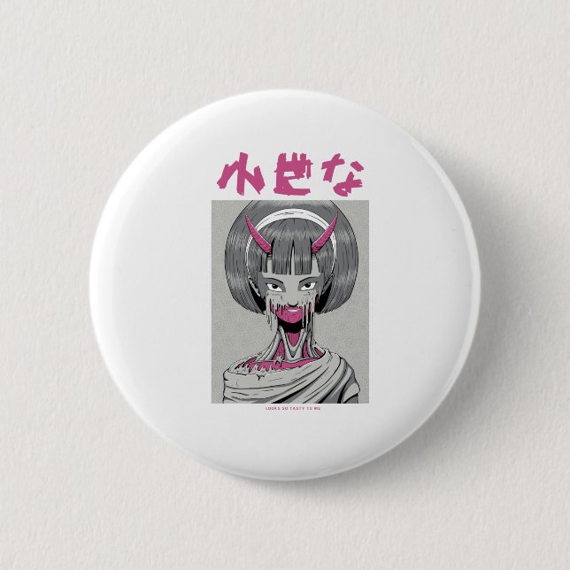 Badge Rond 5 Cm Japonaise monstre d'anime (Devant)
