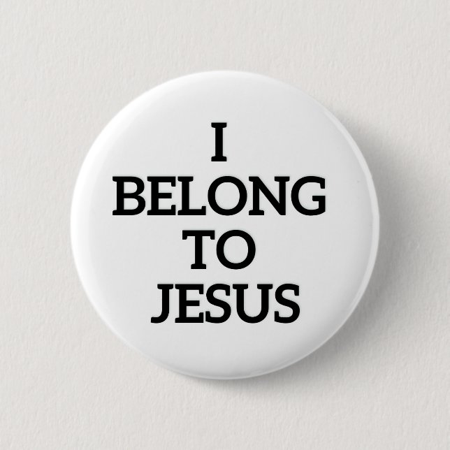 Badge Rond 5 Cm J'Appartiens Au Bouton Jesus (Devant)