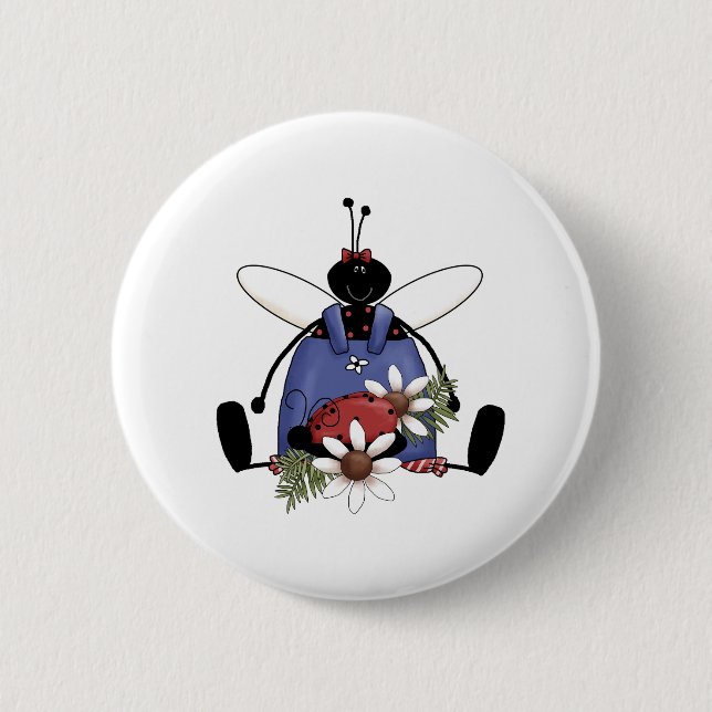 Badge Rond 5 Cm Jardin de coccinelle (Devant)