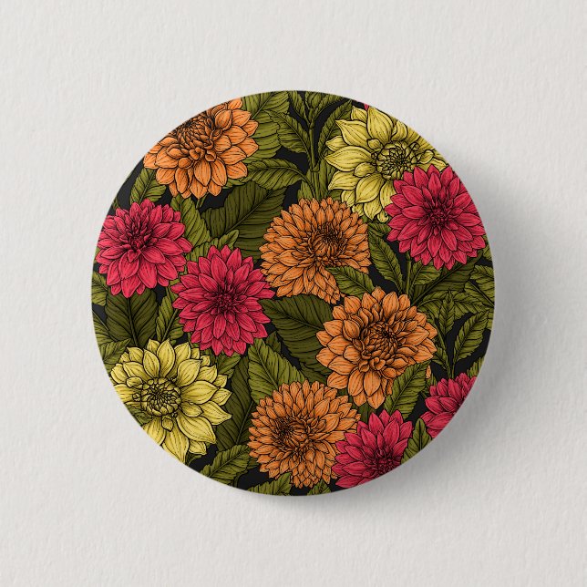Badge Rond 5 Cm Jardin de Dahlia (Devant)