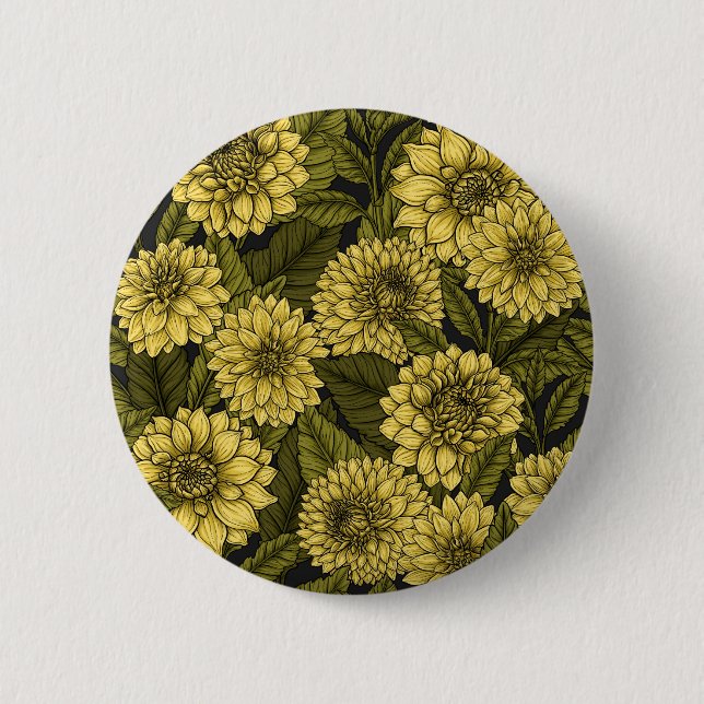 Badge Rond 5 Cm Jardin de Dahlia jaune (Devant)