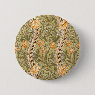 Badge Rond 5 Cm Jardin de jonquilles William Morris Fleur Classiqu