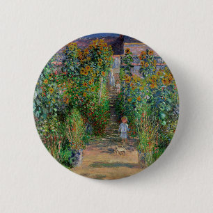 Badge Rond 5 Cm Jardin de Monet Vetheuil Impressionnisme Peinture