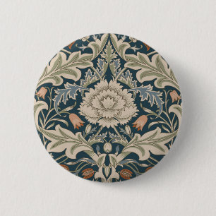 Badge Rond 5 Cm Jardin Floral William Morris Severn Fleur Classiqu