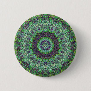 Badge Rond 5 Cm Jardin Vert Mandala Abstrait
