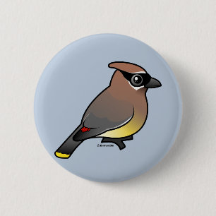 Badge Rond 5 Cm Jaseur de cèdre