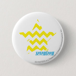 Badge Rond 5 Cm Jaune 3 de zigzag