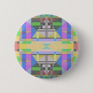Badge Rond 5 Cm Jaune bleu violet géométrique