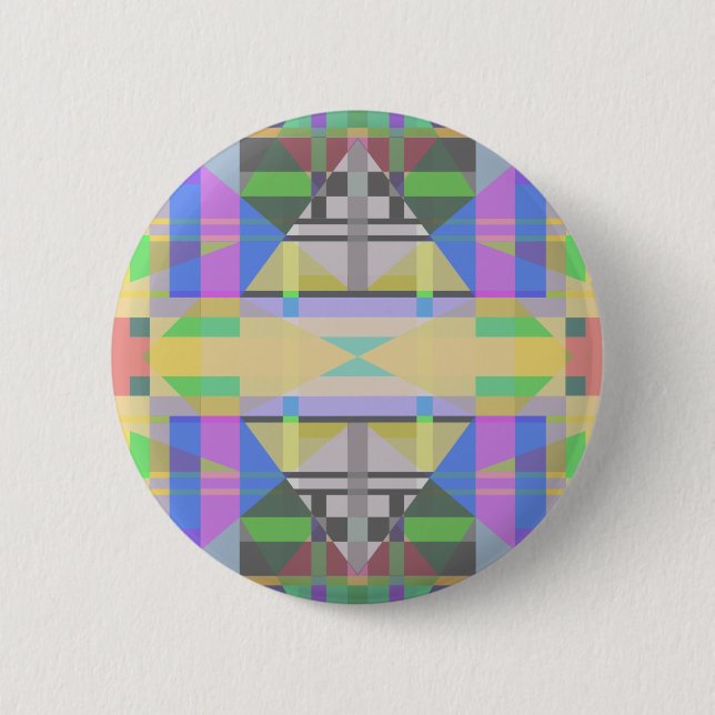 Badge Rond 5 Cm Jaune bleu violet géométrique (Devant)