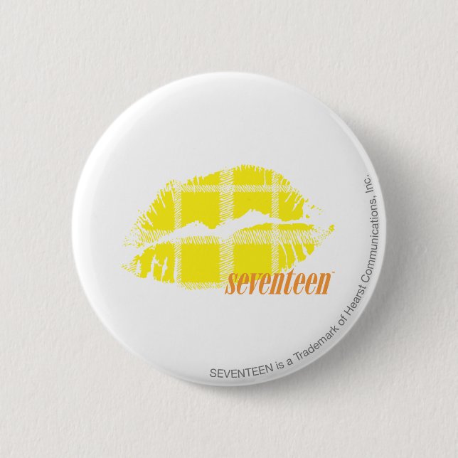 Badge Rond 5 Cm Jaune de plaid (Devant)