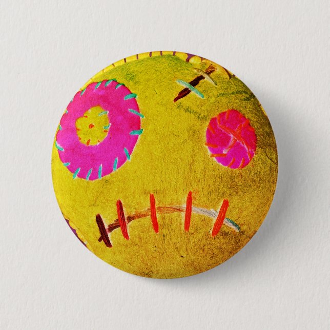 Badge Rond 5 Cm Jaune de rosée du Voodoo (Devant)