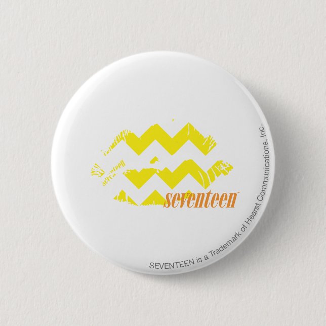 Badge Rond 5 Cm Jaune de zigzag (Devant)