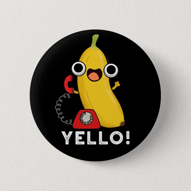 Badge Rond 5 Cm Jaune Fruit Fruit Jaune Banane Pun Dark BG (Devant)