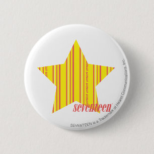 Badge Rond 5 Cm Jaune mince 4 de rayures