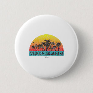 Badge Rond 5 Cm Jcombs_ Îles Vierges Soleil avec palmiers _1