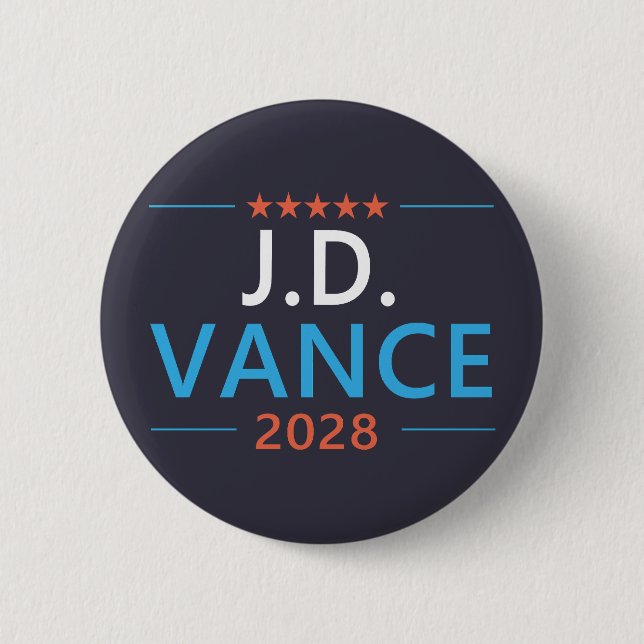 Badge Rond 5 Cm JD Vance 2028 Patriotique Républicain (Devant)