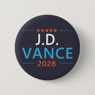 Badge Rond 5 Cm JD Vance 2028 Républicain Patriotique